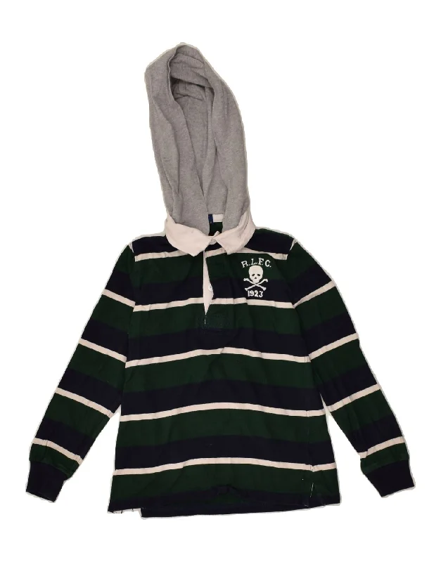 POLO RALPH LAUREN Boys Hood Long Sleeve Rugby Polo Shirt 6-7 Years Green