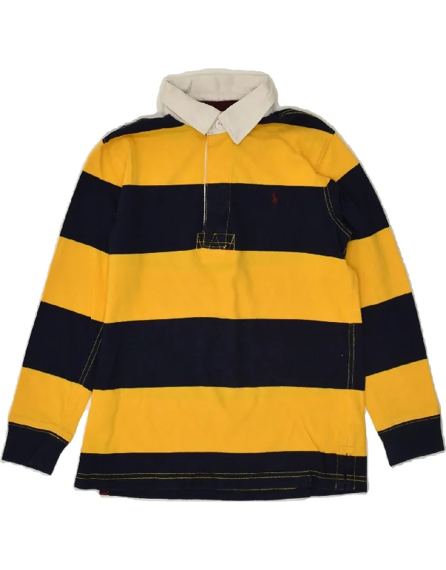 POLO RALPH LAUREN Boys Long Sleeve Rugby Polo Shirt 6-7 Years Yellow