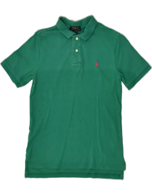 POLO RALPH LAUREN Boys Polo Shirt 10-11 Years Medium Green Cotton