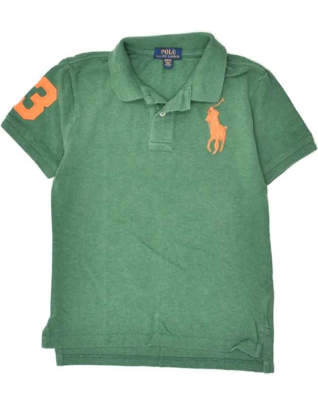 POLO RALPH LAUREN Boys Polo Shirt 10-11 Years Medium Green