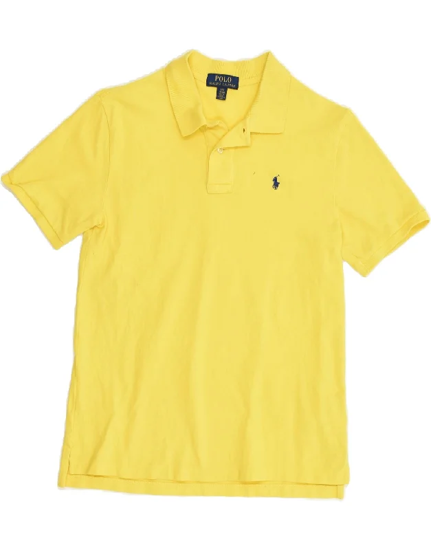 POLO RALPH LAUREN Boys Polo Shirt 14-15 Years Large Yellow Cotton