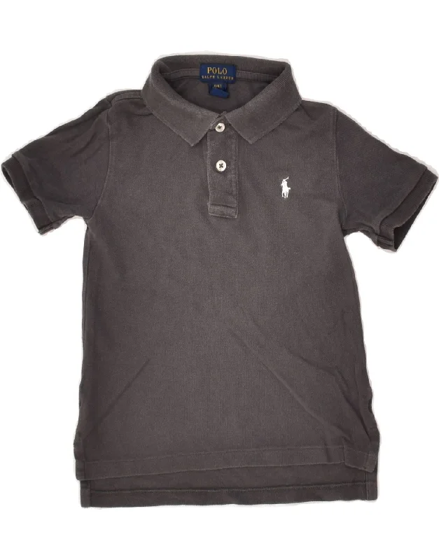 POLO RALPH LAUREN Boys Polo Shirt 3-4 Years Grey Cotton