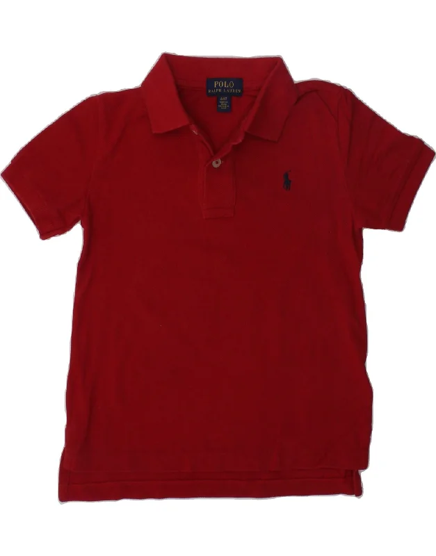 POLO RALPH LAUREN Boys Polo Shirt 3-4 Years Red Cotton