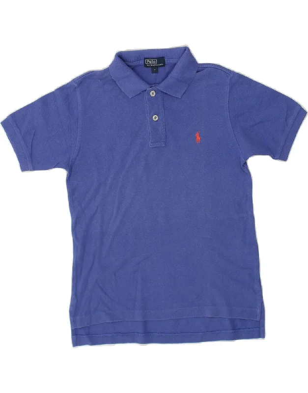 POLO RALPH LAUREN Boys Polo Shirt 6-7 Years Navy Blue Cotton