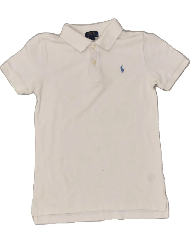 POLO RALPH LAUREN Boys Polo Shirt 6-7 Years White Cotton