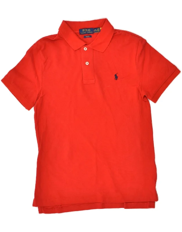 POLO RALPH LAUREN Boys Slim Fit Polo Shirt 14-15 Years Large  Red Cotton