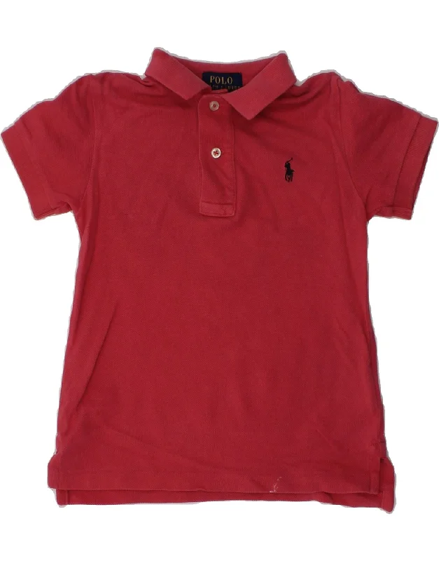 POLO RALPH LAUREN Girls Polo Shirt 2-3 Years Red Cotton