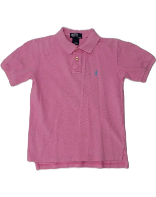 POLO RALPH LAUREN Girls Polo Shirt 4-5 Years Pink Cotton