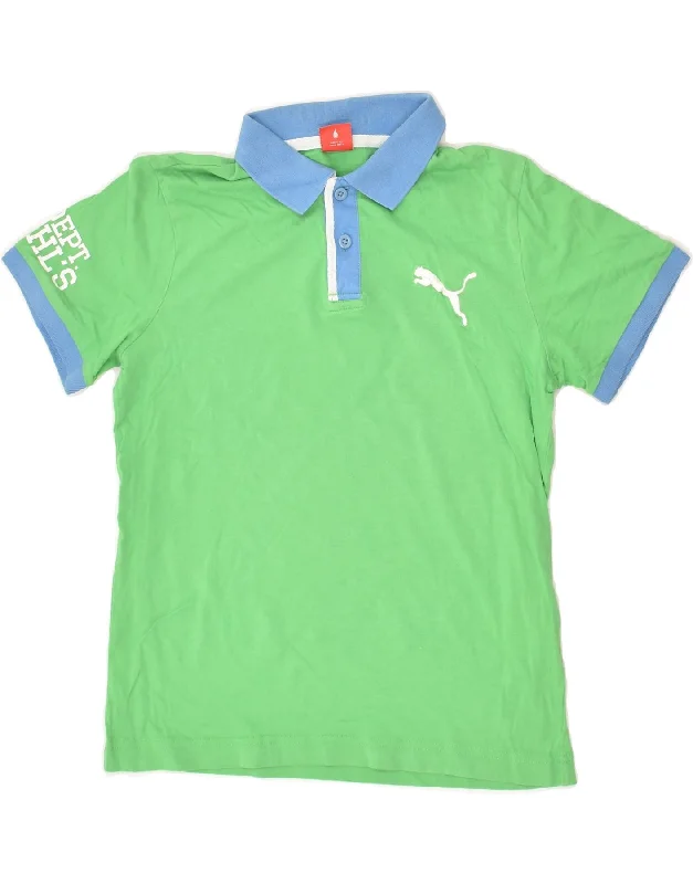 PUMA Boys Polo Shirt 11-12 Years Large Green