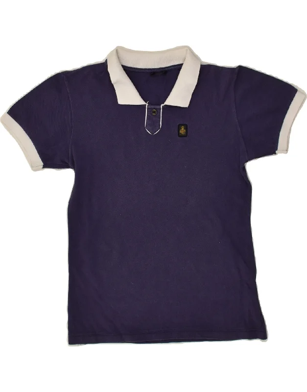 REFRIGIWEAR Boys Polo Shirt 13-14 Years Navy Blue Cotton