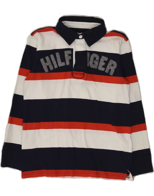 TOMMY HILFIGER Boys Long Sleeve Polo Shirt 8-9 Years Medium  Multicoloured