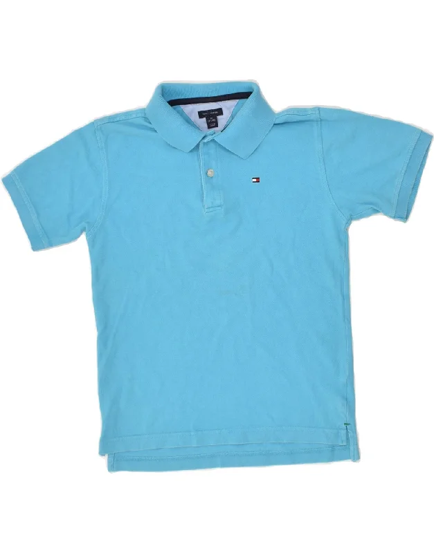 TOMMY HILFIGER Boys Polo Shirt 12-13 Years Medium  Blue Cotton