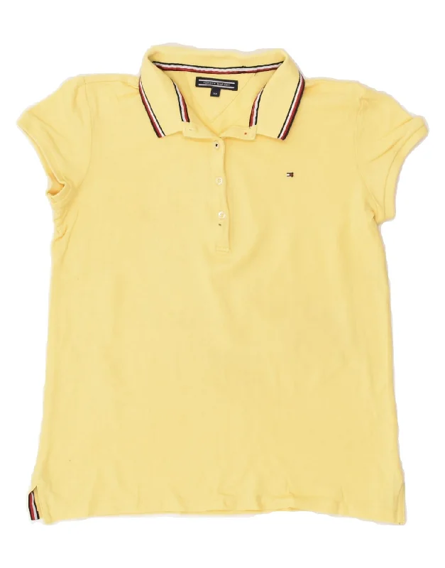 TOMMY HILFIGER Girls Polo Shirt 13-14 Years Yellow