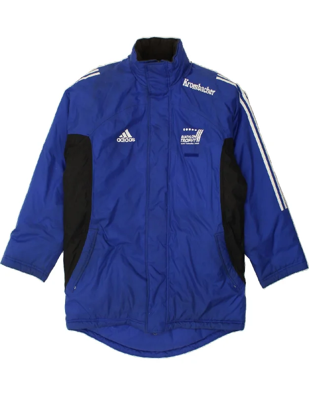 ADIDAS Mens Hooded Graphic Windbreaker Jacket UK 40/42 Medium Blue