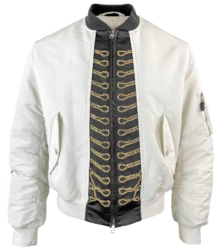 Alexander McQueen Trompe L'oeil Bomber Jacket in Bone