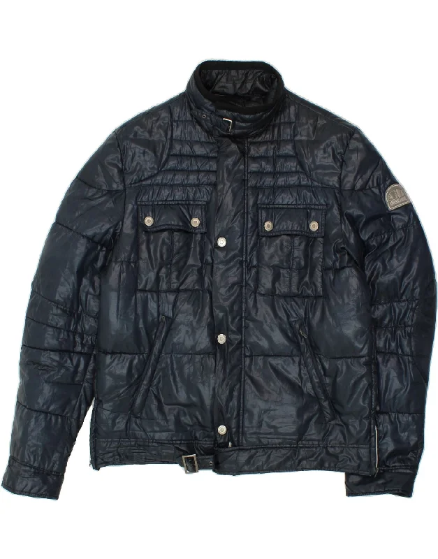 AMERICANINO Mens Padded Jacket UK 44 2XL Navy Blue Polyester