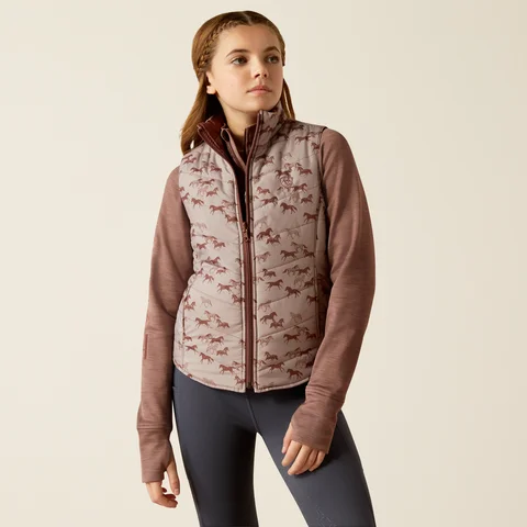 Kids' Bella Reversible Insulated Vest - Scattering Horses