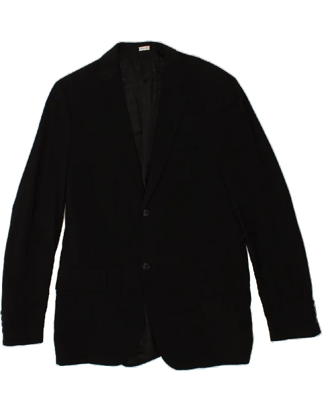 CALVIN KLEIN Mens 2 Button Blazer Jacket UK 40 Large Black Wool