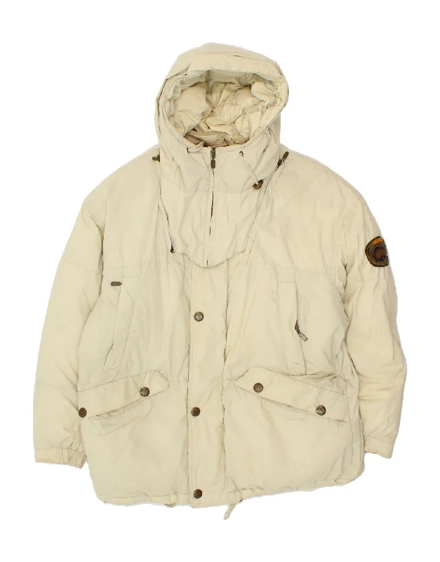 CAMEL Mens Hooded Padded Jacket IT 52 XL Beige Polyester