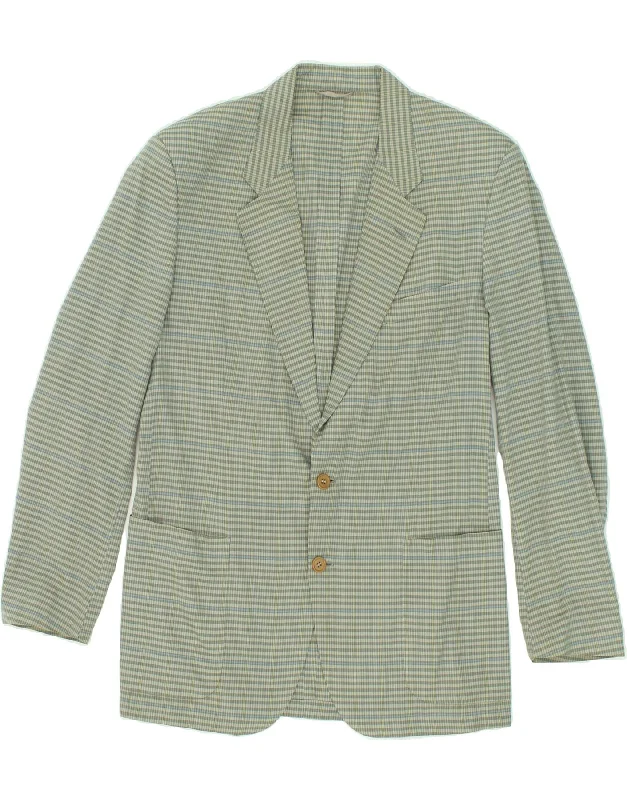 CERRUTI Mens 2 Button Blazer Jacket IT 50 Large Green Striped Cotton