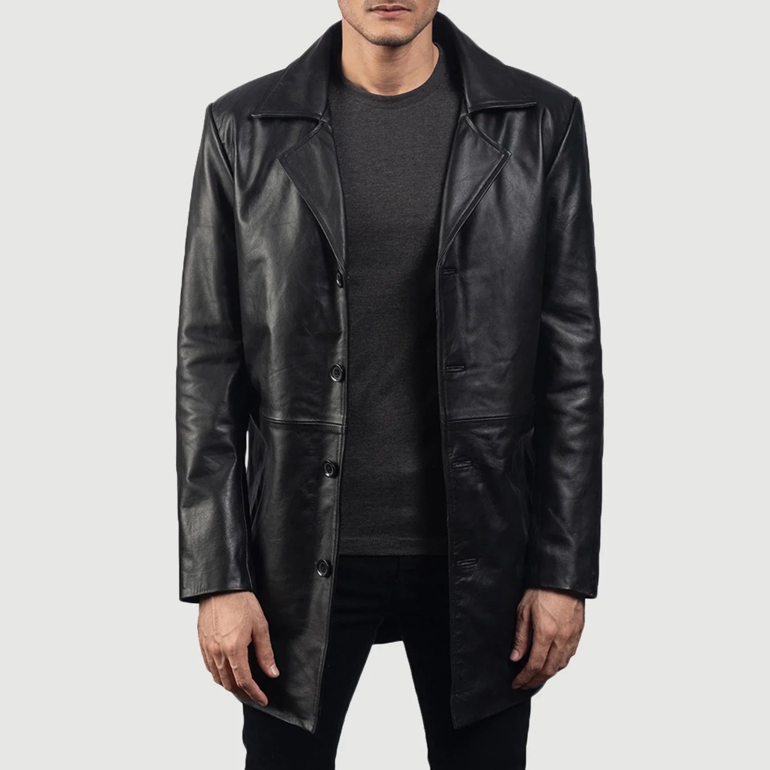 Classmith Black Leather Coat