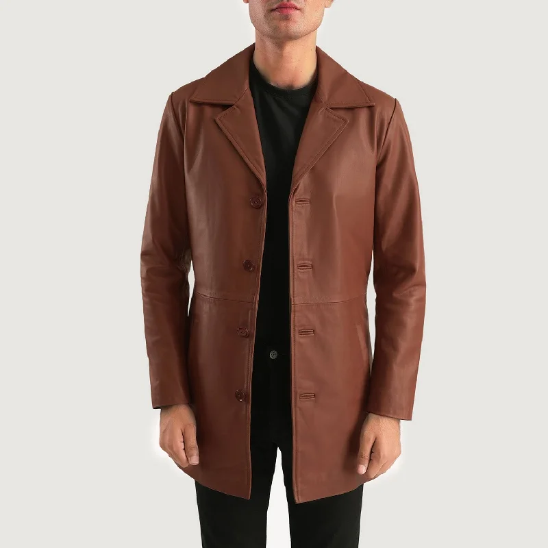 Classmith Brown Leather Coat