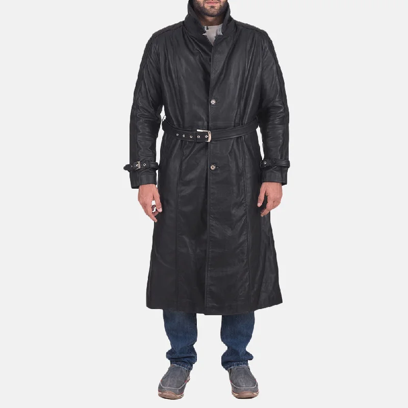 Daniel Black Leather Trench Coat