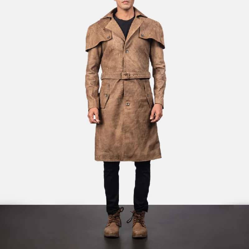 Deux Brown Leather Duster