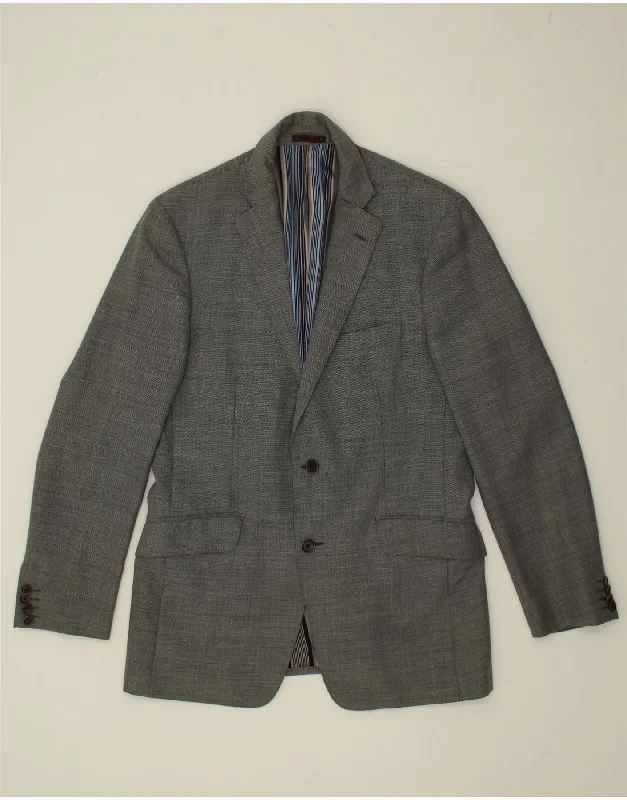 ETRO Mens 2 Button Blazer Jacket IT 50 Large Grey Wool