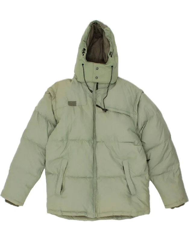 FILA Mens Hooded Padded Jacket UK 40 Large Green Polyamide