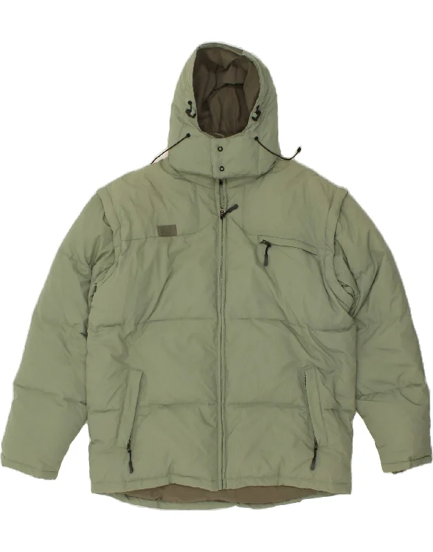 FILA Mens Hooded Padded Jacket UK 44 2XL Green Polyamide