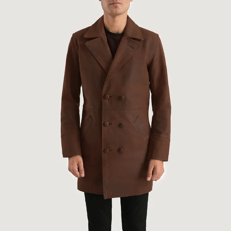 Half Life Brown Leather Coat