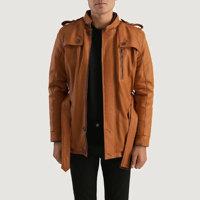 Hunter Tan Brown Fur Leather Jacket