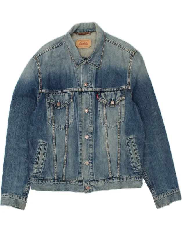 LEVI'S Mens Denim Jacket UK 40 Large Blue Cotton