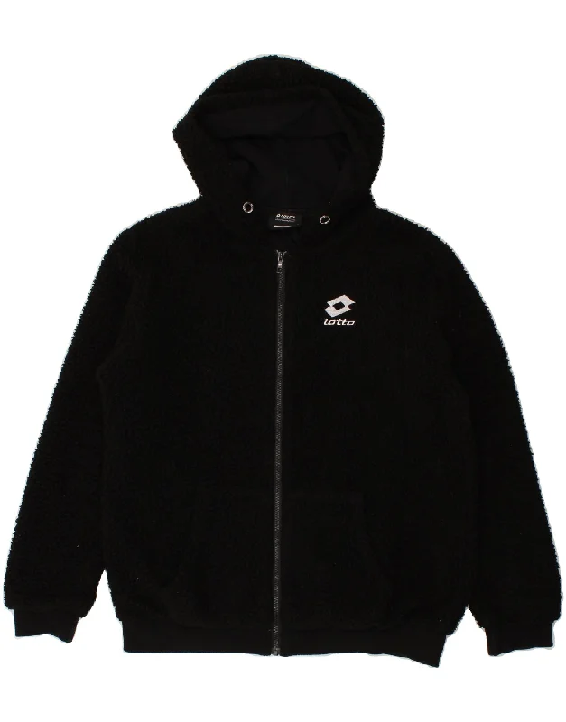 LOTTO Mens Hooded Fleece Jacket UK 40 Large Black Polyester