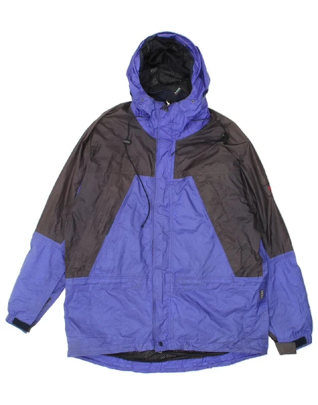 MELLO'S Mens Hooded Rain Jacket UK 42/44 XL Purple Colourblock Polyamide