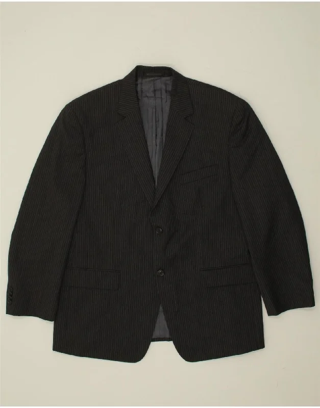 MICHAEL KORS Mens 2 Button Blazer Jacket UK 42 XL Grey Pinstripe Wool