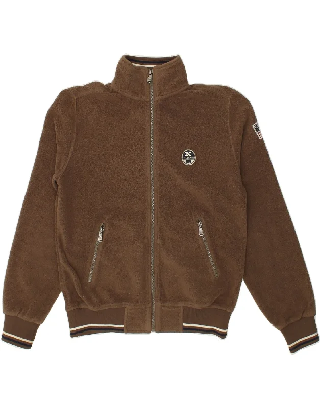 NORTH SAILS Mens Fleece Jacket UK 36 Small Brown Polyester