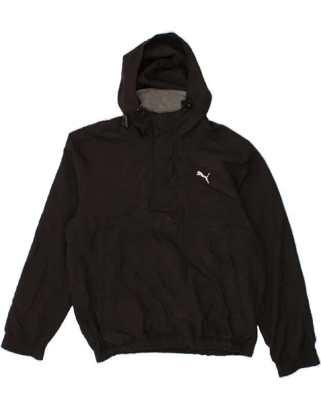 PUMA Mens Hooded Anorak Jacket UK 36 Small Black Polyester