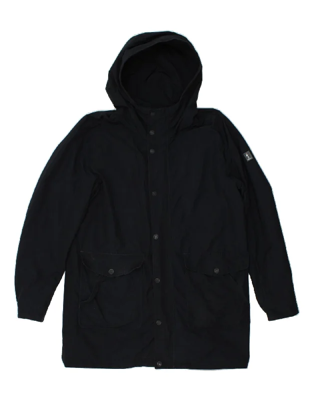 REFRIGUE Mens Hooded Utility Jacket UK 44 2XL Navy Blue