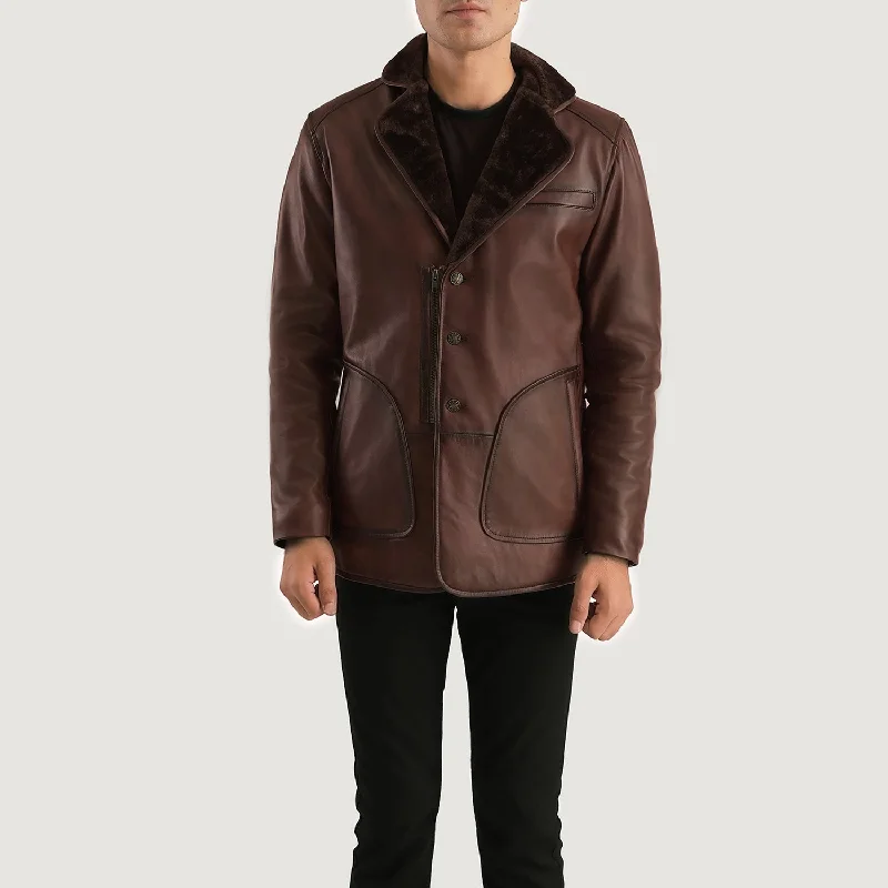 Rocky Brown Fur Leather Coat