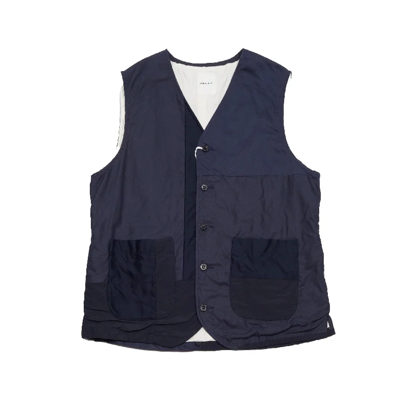 Sage De Cret Patchwork Vest in Navy