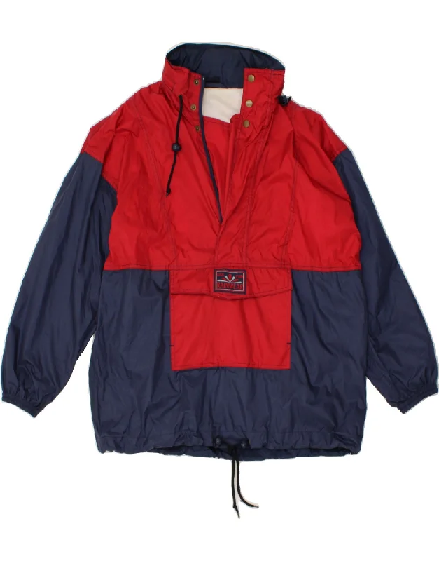 TCM Mens Hooded Pullover Rain Jacket UK 38 Medium  Red Colourblock