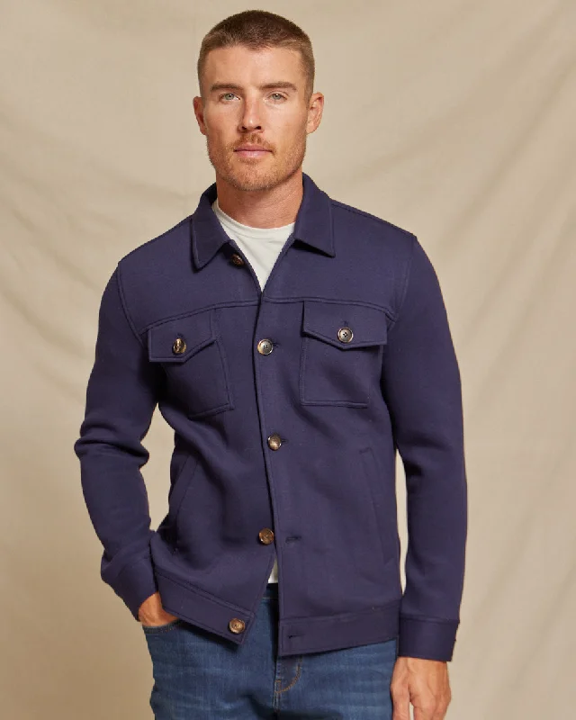 The Hayes - Pique Double Knit Jacket - Navy