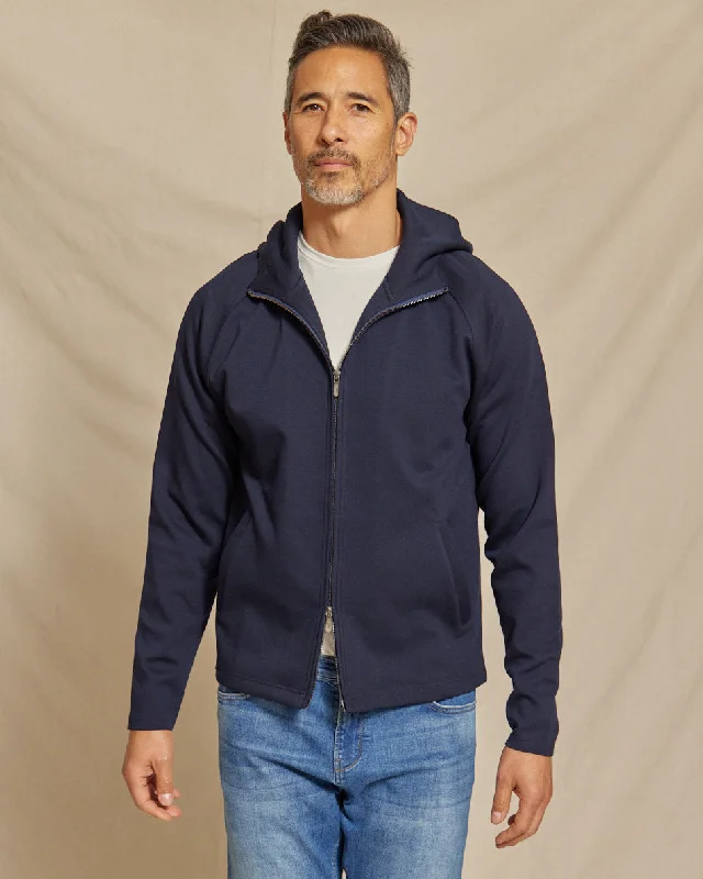 The Logan - Scuba Hooded Jacket - Navy/Charcoal