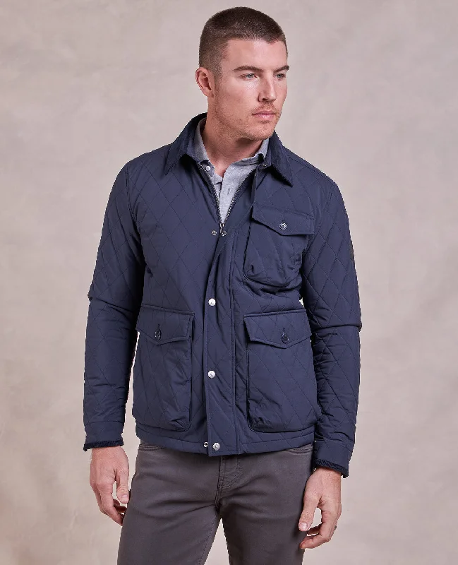 The Reese - Nylon + Corduroy Heritage Jacket - Navy