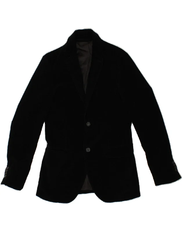 VINTAGE Mens 2 Button Blazer Jacket IT 44 XS Black Cotton