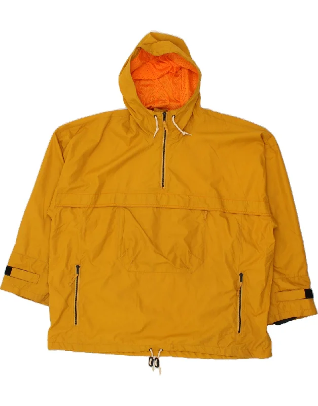 VINTAGE Mens Graphic Hooded Anorak Jacket UK 42 XL Yellow