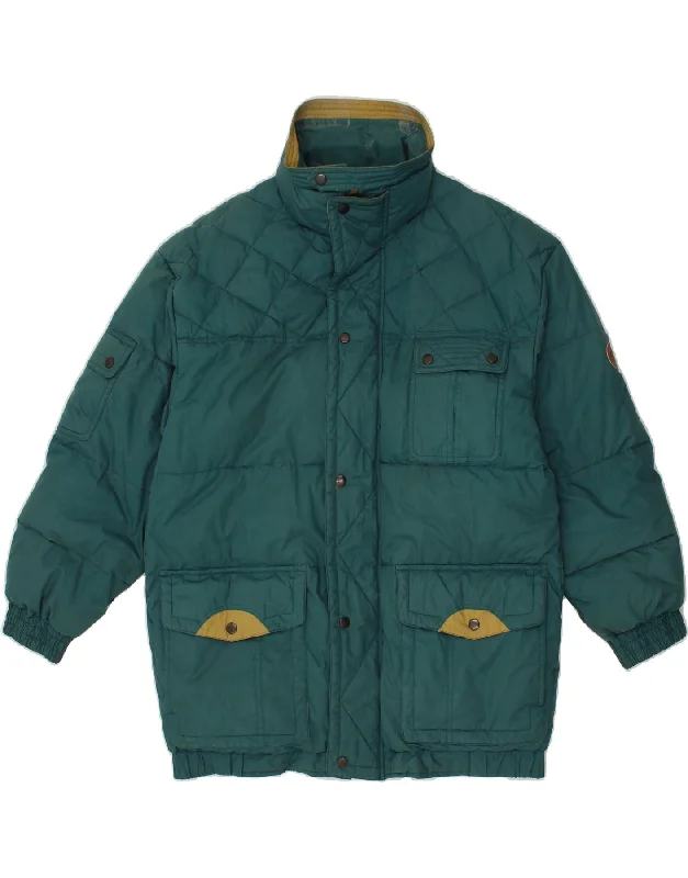 VINTAGE Mens Padded Jacket UK 42 XL Green Polyester