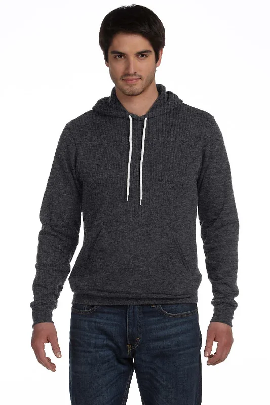 Bella + Canvas Mens Sponge Fleece Hooded Sweatshirt Hoodie w/ Pouch Pocket - Heather Dark Grey